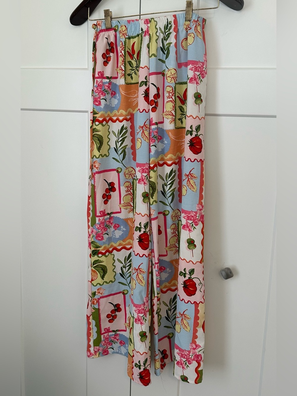 See You Monday Colorfulβ Fruit Patchwork Palazzo Pants